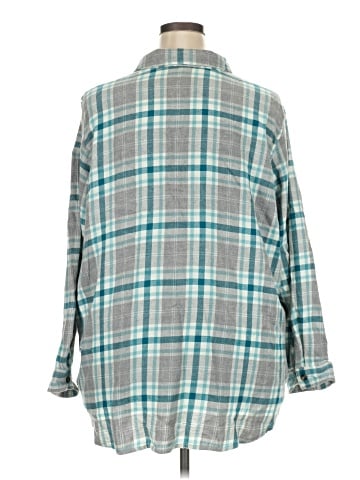 Woman Within Long Sleeve Button-Down Shirt (view 2)