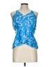 Bebe 100% Polyester Blue Sleeveless Blouse Size 12 - photo 1
