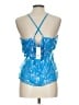 Bebe 100% Polyester Blue Sleeveless Blouse Size 12 - photo 2