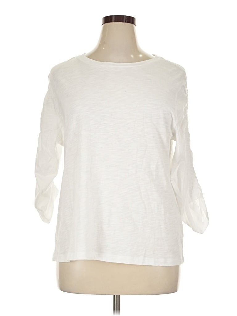 Pre-owned Elliott Lauren 3/4 Sleeve T-shirt In Ivory