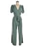 Monteau 100% Polyester Solid Green Jumpsuit Size L - photo 1