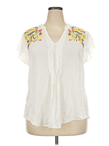 Melissa McCarthy Seven7 Short Sleeve Blouse (view 1)
