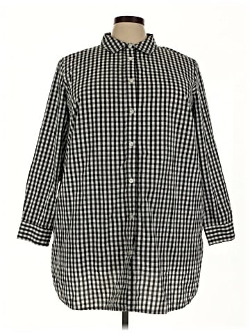 Woman Within 3/4 Sleeve Button-Down Shirt (view 1)