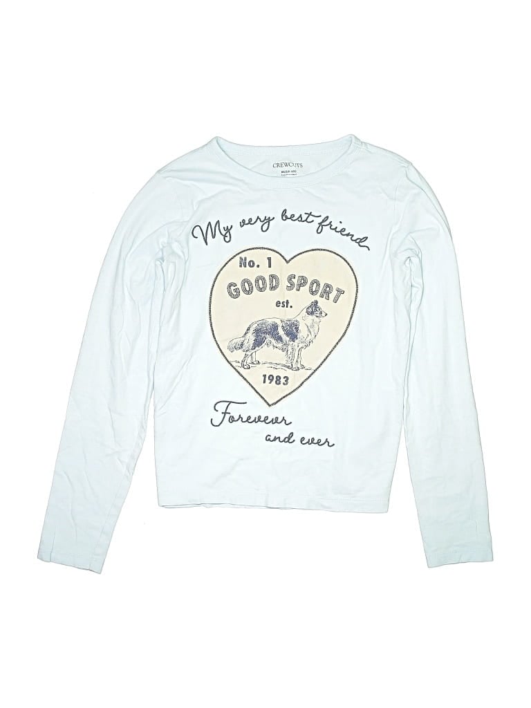 Pre-owned Crewcuts Kids' Long Sleeve T-shirt In Blue