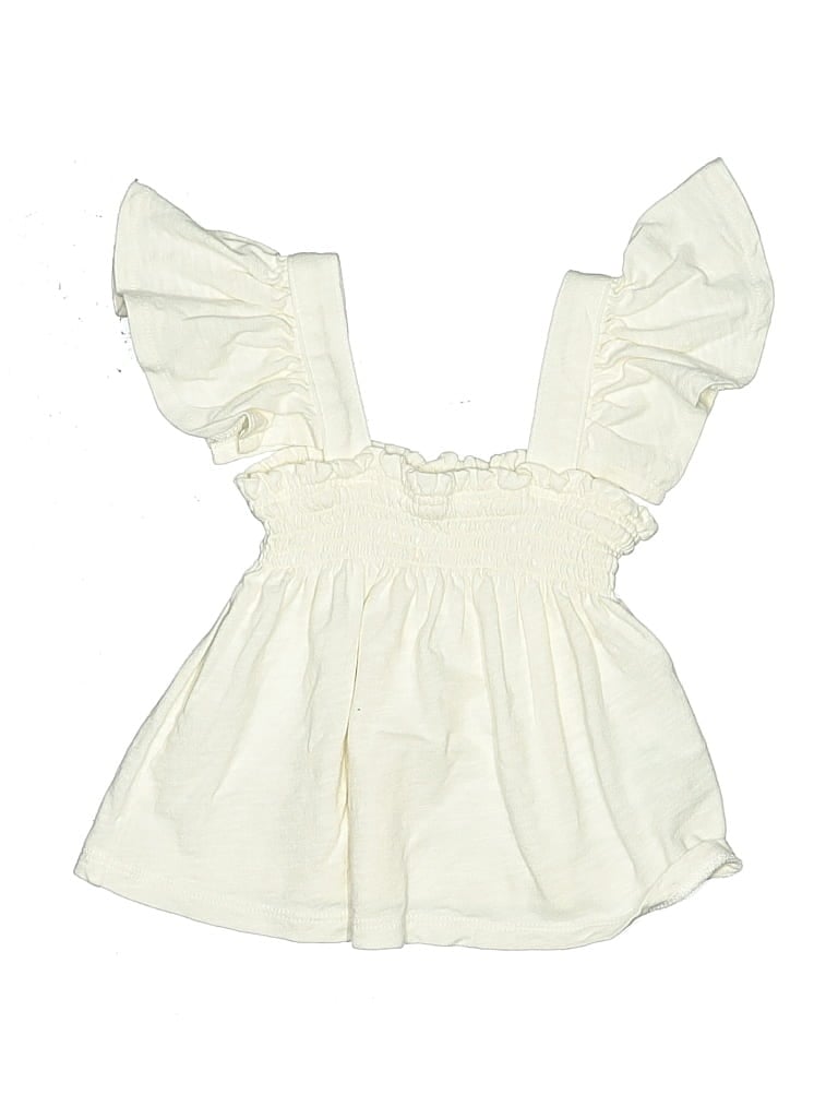 Pre-owned Crewcuts Kids' Sleeveless T-shirt In Ivory