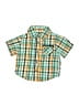 Old Navy Plaid Yellow Short Sleeve Button-Down Shirt Size 0-3 mo - photo 1