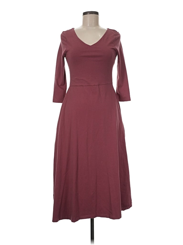 Pre-owned Pact Casual Dress In Burgundy