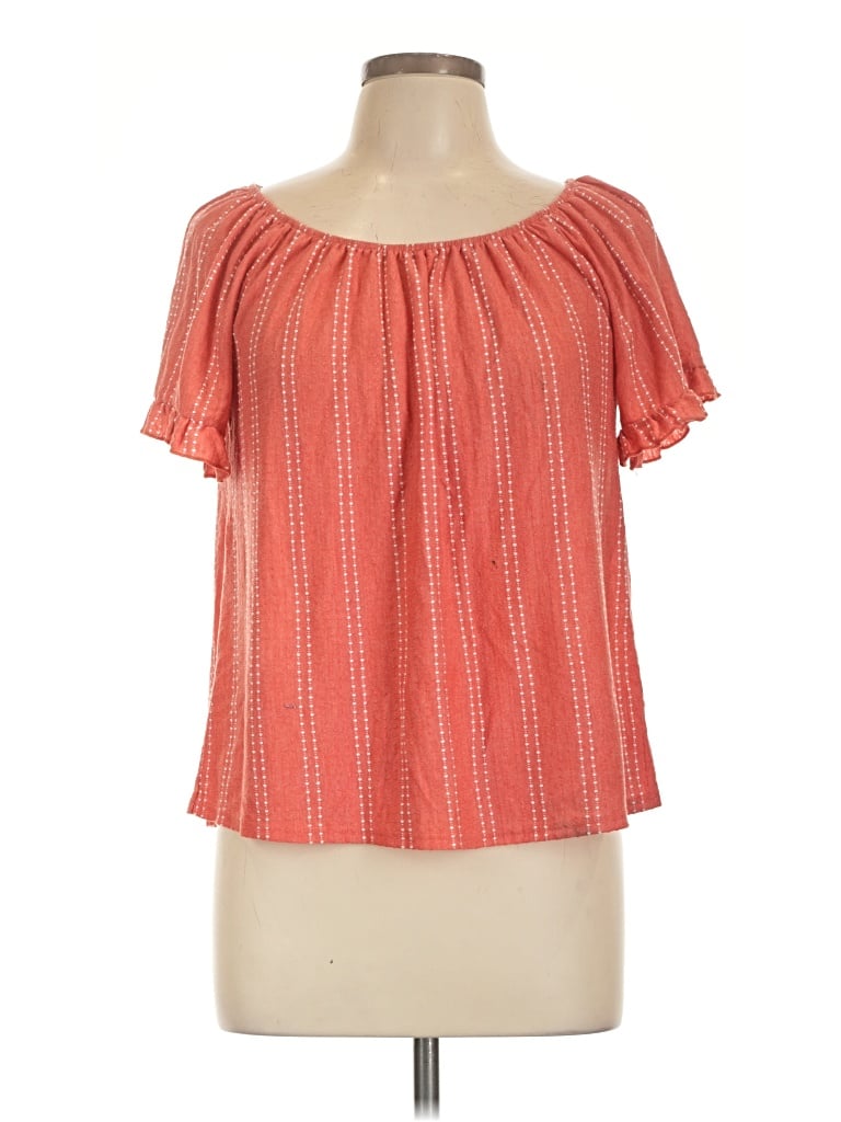 Pre-owned W5 Short Sleeve Blouse In Orange