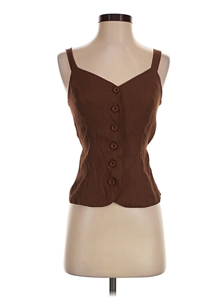 Pre-owned Good Luck Gem Sleeveless Blouse In Brown