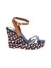 Tory Burch Red Blue Wedges Size 9 - photo 1