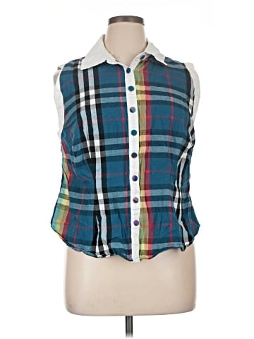 Unique Vintage Sleeveless Button-Down Shirt (view 1)