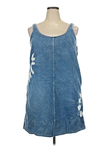 Madewell Shibori Denim Scoopneck Mini Dress (view 1)