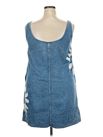 Madewell Shibori Denim Scoopneck Mini Dress (view 2)