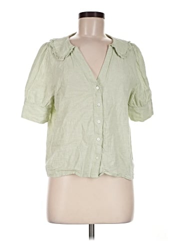 Madewell Linen-Blend Peter Pan Collar Shirt (view 1)
