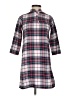 Lands' End 100% Polyester Plaid Gray Casual Dress Size L - photo 1