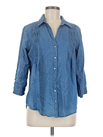 Gloria Vanderbilt 3/4 Sleeve Button-Down Shirt (view 1)
