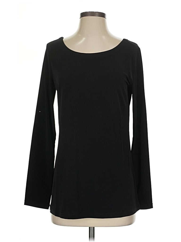 Pre-owned Susan Graver 3/4 Sleeve T-shirt In Black