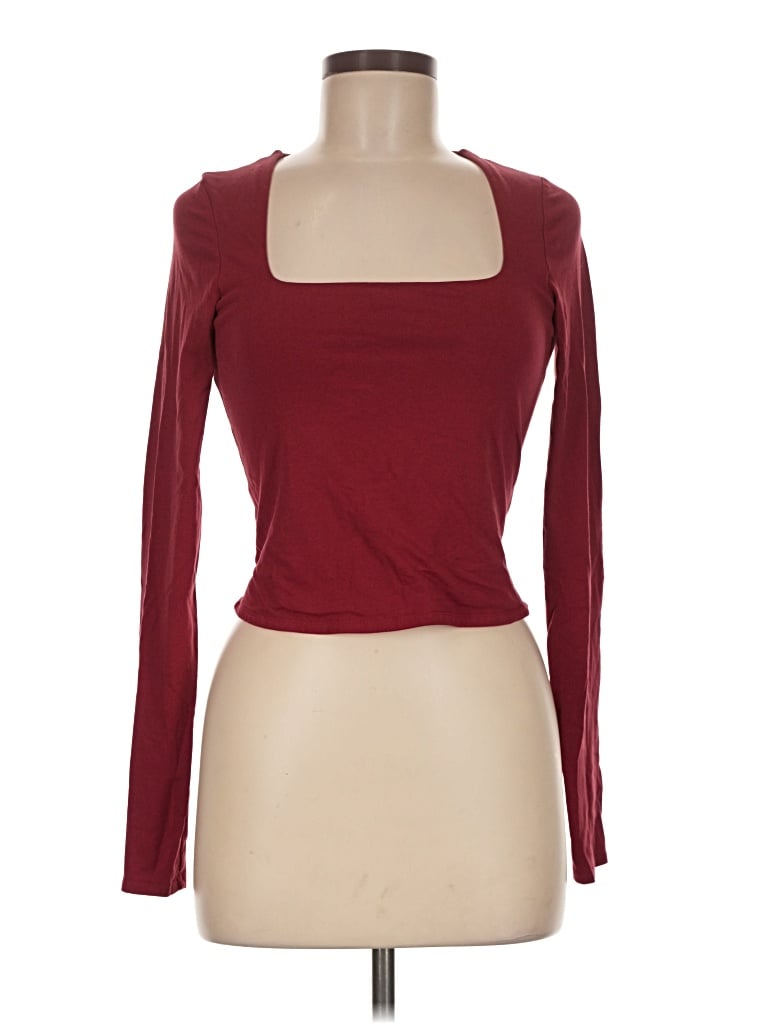 Pre-owned Garage Long Sleeve T-shirt In Burgundy