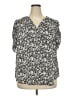 Torrid 100% Polyester Gray Short Sleeve Blouse Size 2X Plus (2) - photo 1