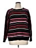 Ruby Rd. 100% Polyester Stripes Black Pullover Sweater Size 1X - photo 1