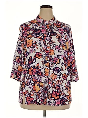 Woman Within 3/4 Sleeve Button-Down Shirt (view 1)