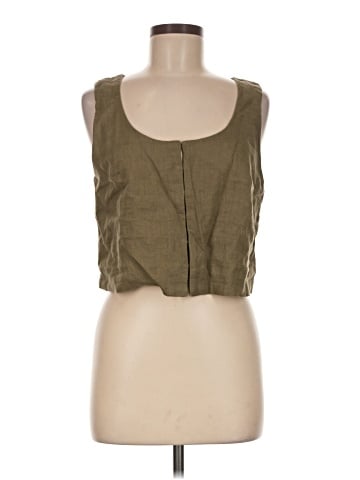 Madewell Scoopneck Crop Tank in 100% Linen (view 1)