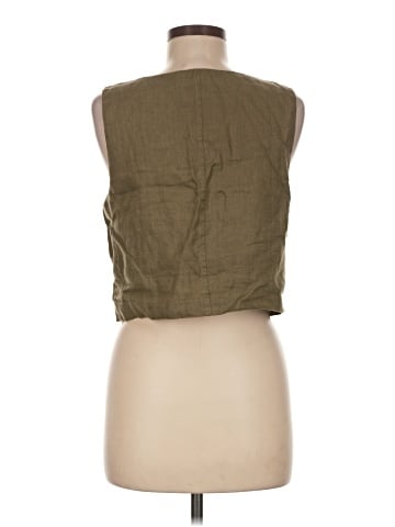 Madewell Scoopneck Crop Tank in 100% Linen (view 2)