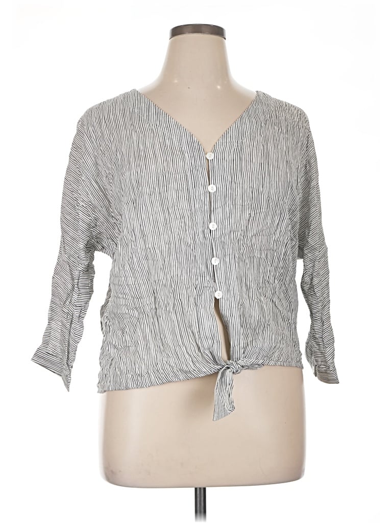 Artisan Ny 3/4 Sleeve Blouse In Gray