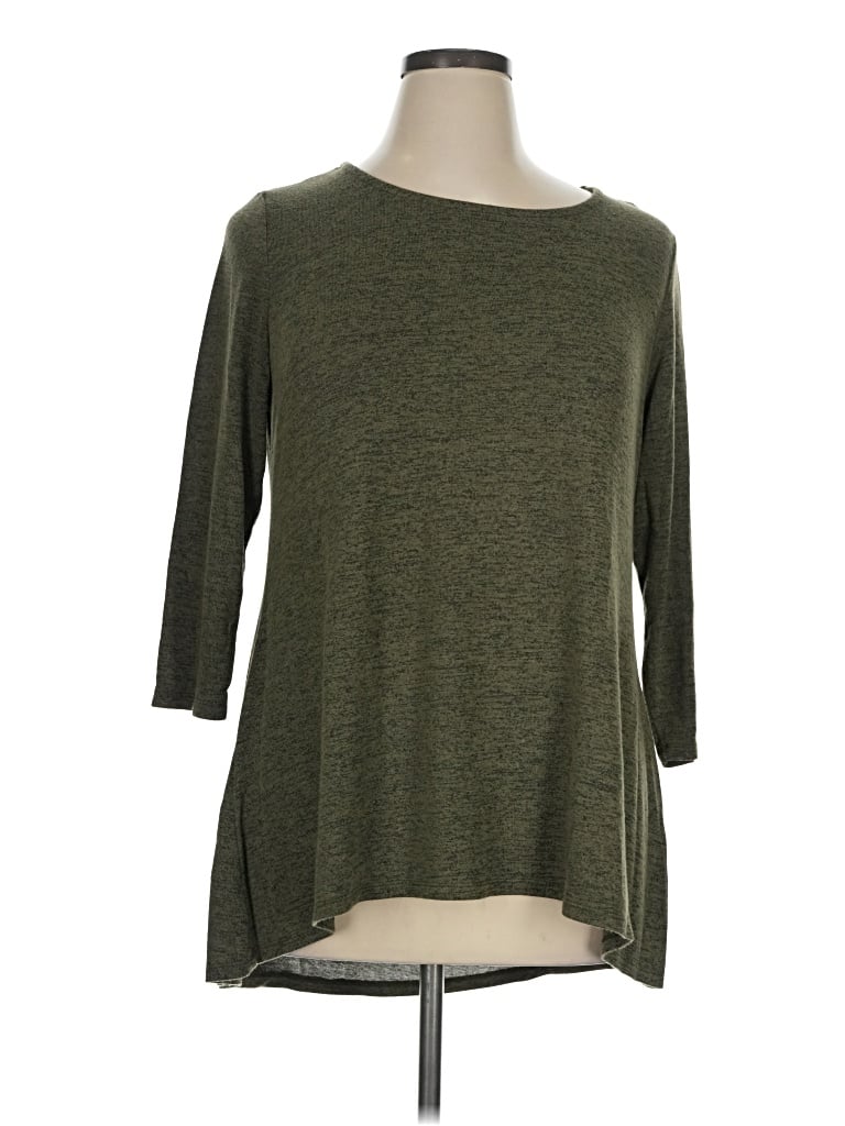 Pre-owned Lildy 3/4 Sleeve Top Green Boatneck Tops