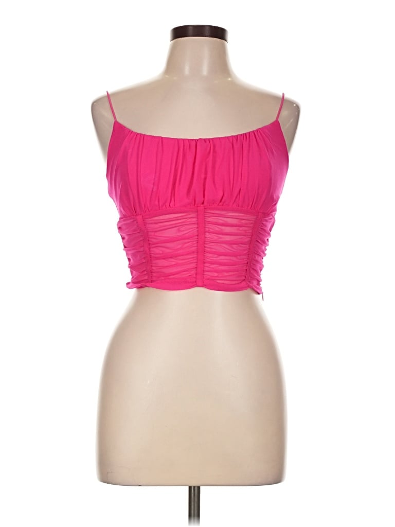 Pre-owned Edit By Nine Sleeveless Top Pink Strapless Neckline Tops