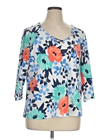 Hearts of Palm Woman 3/4 Sleeve Blouse (view 1)
