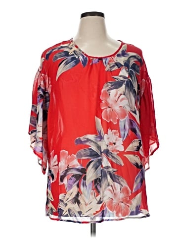 NY Collection Short Sleeve Blouse (view 1)