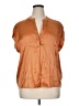 Vince. 100% Silk Orange Short Sleeve Silk Top Size XL - photo 1