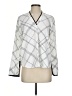 Vince Camuto 100% Polyester Argyle Silver Long Sleeve Blouse Size XS - photo 1