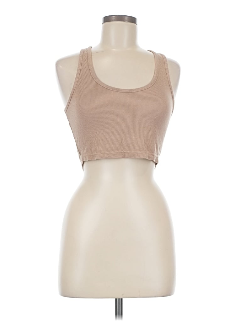 Pre-owned Talentless Tank Top Tan Halter Neckline Tops