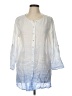 Kenar 100% Linen White 3/4 Sleeve Button-Down Shirt Size L - photo 1