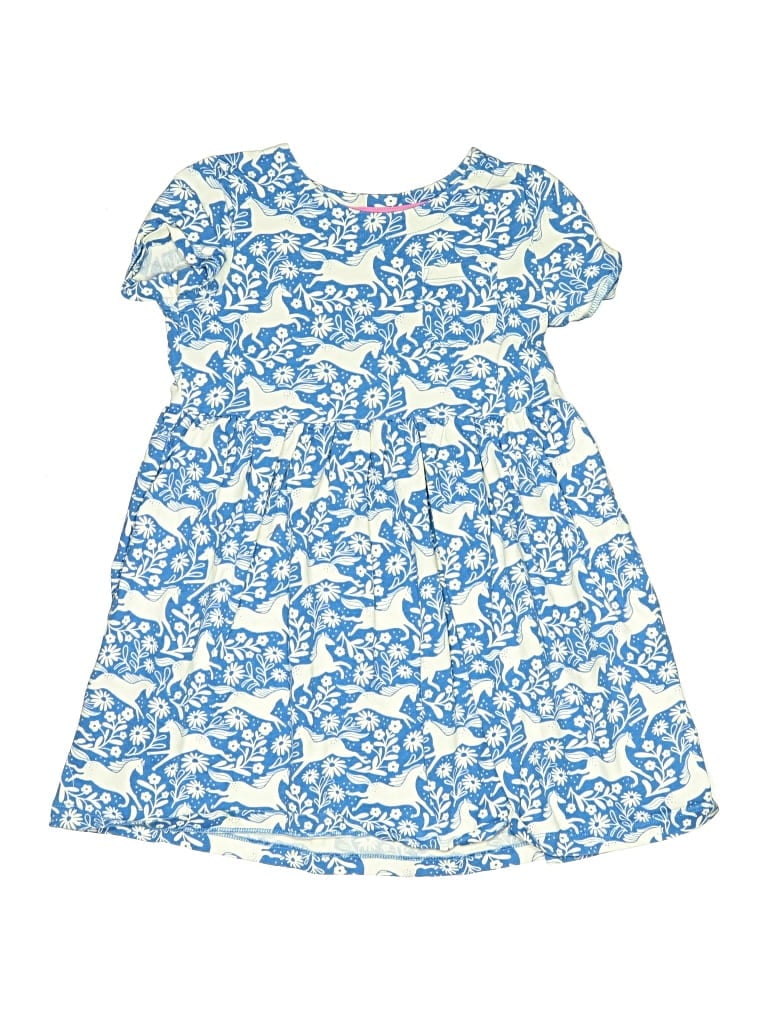 Pre-owned Mini Boden Kids' Dress In Blue