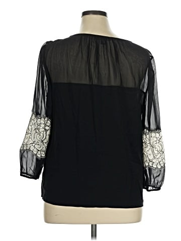 St. John 3/4 Sleeve Silk Top (view 2)