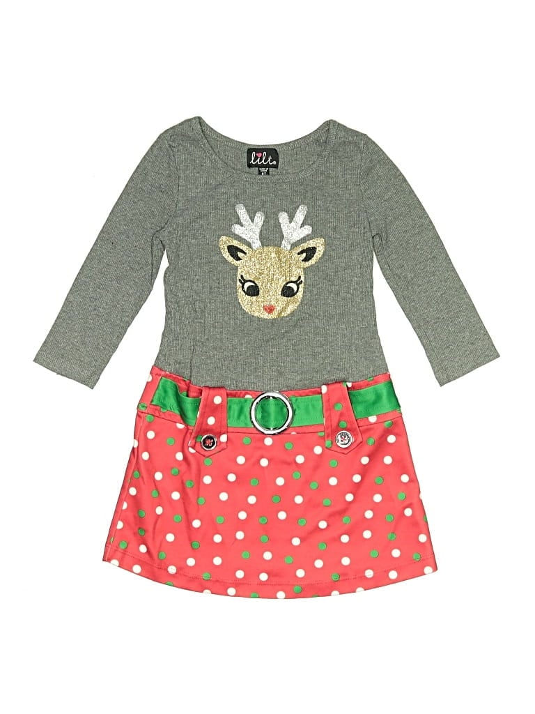 Pre-owned Lilt Kids' Dress In Gray