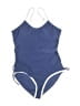 Unbranded Solid Blue One Piece Swimsuit Size 11 - 12 - photo 1