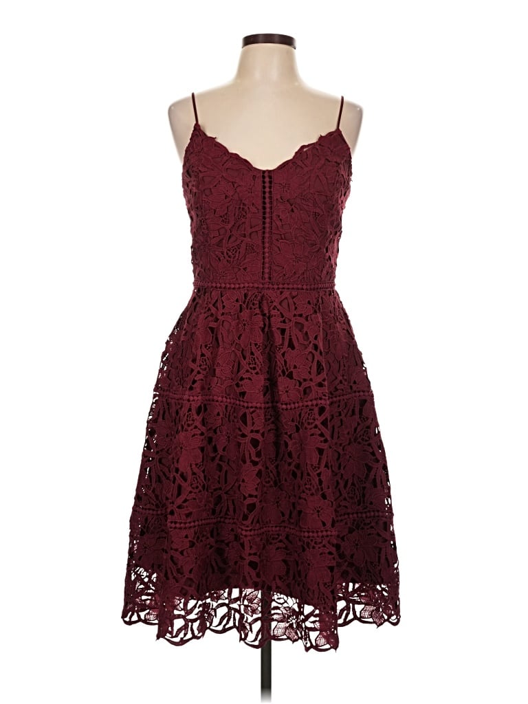 Pre-owned Adelyn Rae Cocktail Dress In Burgundy