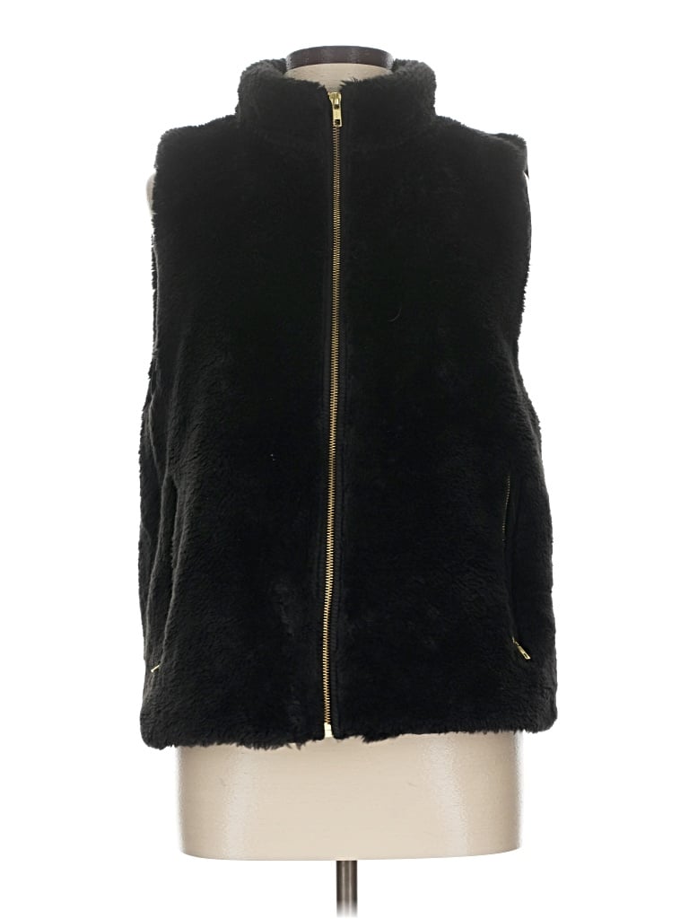 Pre-owned Jcrew Faux Fur Vest In Black