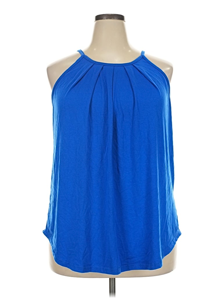 Pre-owned Miholl Tank Top Blue Halter Neckline Tops