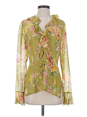 Linda Allard Ellen Tracy Long Sleeve Silk Top (view 1)