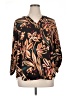 Maurices 100% Polyester Floral Brown 3/4 Sleeve Blouse Size 16 (1) - photo 1