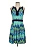 En Focus Studio Chevron-herringbone Teal Cocktail Dress Size 8 - photo 1