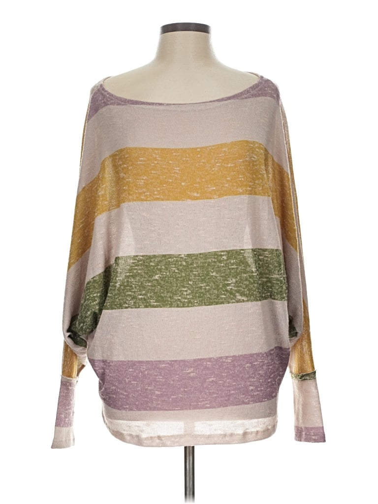 Pre-owned Fantastic Fawn Long Sleeve Top Purple Boatneck Tops