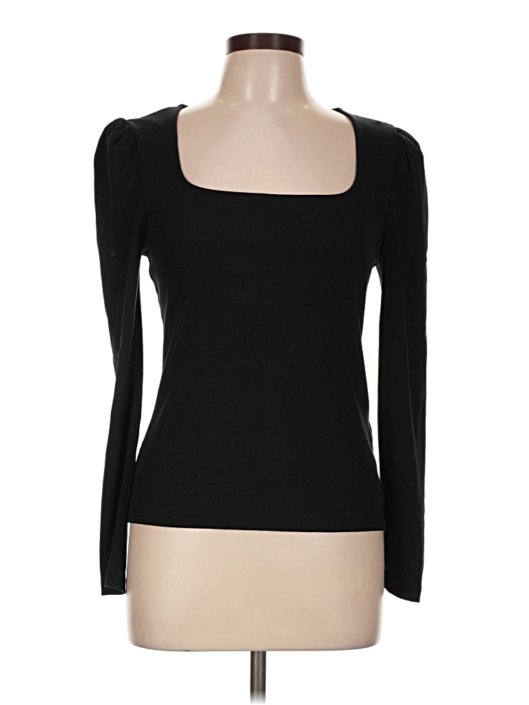 Pre-owned On 34th Long Sleeve Top Black Sweetheart Neckline Tops