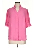 Ann Taylor 100% Polyester Pink Short Sleeve Blouse Size M - photo 1