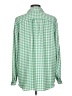 Ann Taylor 100% Polyester Checkered-gingham Green Long Sleeve Blouse Size L - photo 2